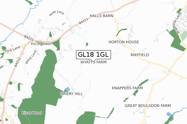 GL18 1GL map - small scale - OS Open Zoomstack (Ordnance Survey)