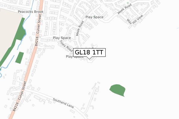 GL18 1TT map - large scale - OS Open Zoomstack (Ordnance Survey)