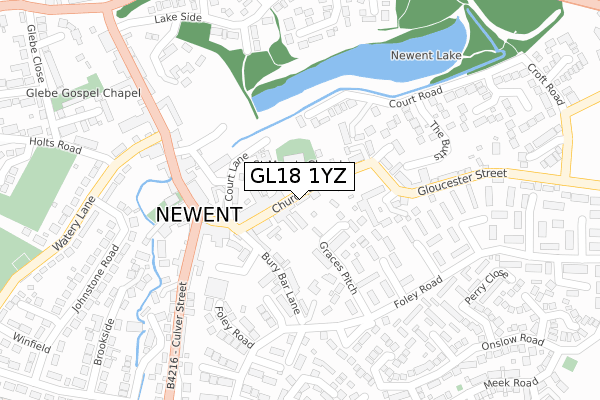 GL18 1YZ map - large scale - OS Open Zoomstack (Ordnance Survey) GL18 1YZ map - large scale - OS Open Zoomstack (Ordnance Survey)