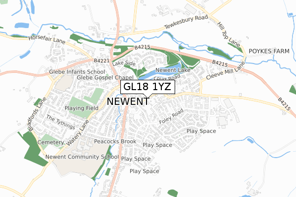 GL18 1YZ map - small scale - OS Open Zoomstack (Ordnance Survey) GL18 1YZ map - small scale - OS Open Zoomstack (Ordnance Survey)