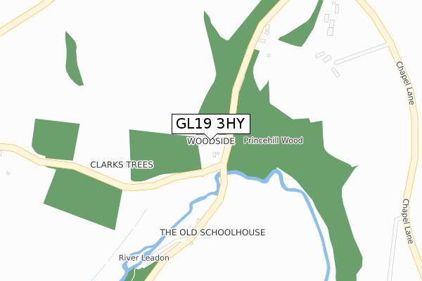 GL19 3HY map - large scale - OS Open Zoomstack (Ordnance Survey)