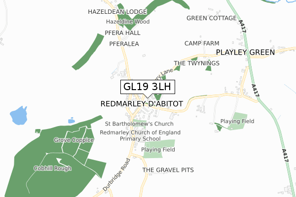 GL19 3LH map - small scale - OS Open Zoomstack (Ordnance Survey)