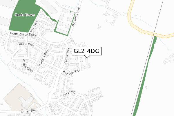 GL2 4DG map - large scale - OS Open Zoomstack (Ordnance Survey)