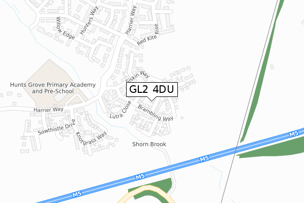 GL2 4DU map - large scale - OS Open Zoomstack (Ordnance Survey)