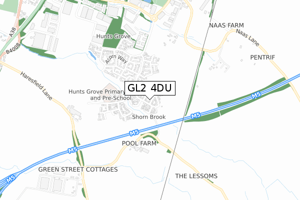 GL2 4DU map - small scale - OS Open Zoomstack (Ordnance Survey)