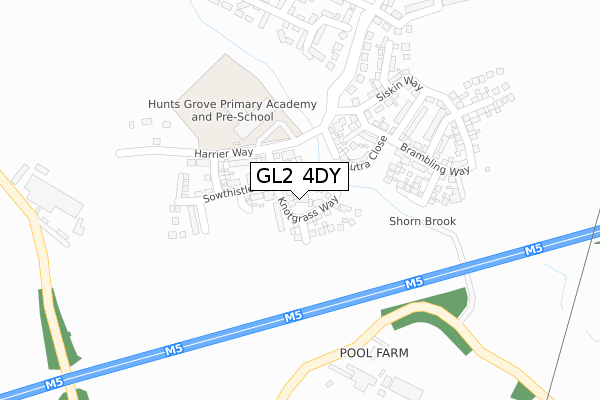 GL2 4DY map - large scale - OS Open Zoomstack (Ordnance Survey)