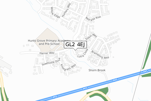 GL2 4EJ map - large scale - OS Open Zoomstack (Ordnance Survey)