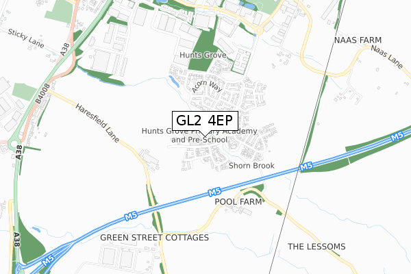 GL2 4EP map - small scale - OS Open Zoomstack (Ordnance Survey)