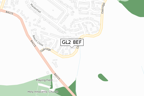 GL2 8EF map - large scale - OS Open Zoomstack (Ordnance Survey)