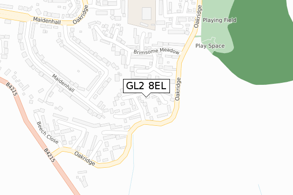 GL2 8EL map - large scale - OS Open Zoomstack (Ordnance Survey)