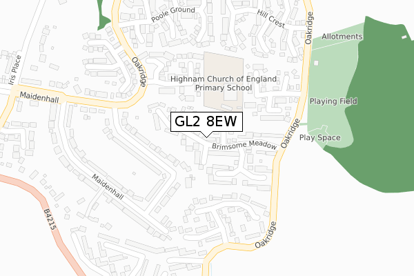 GL2 8EW map - large scale - OS Open Zoomstack (Ordnance Survey)