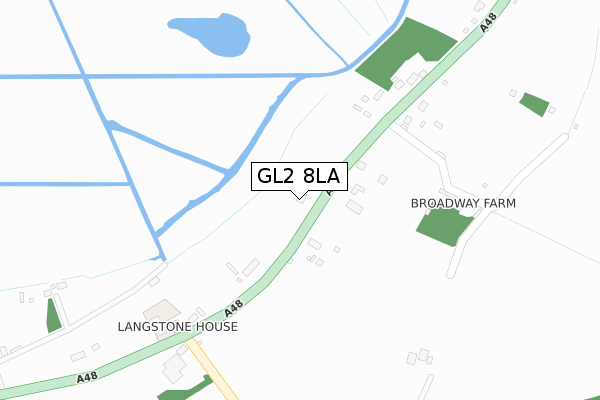 GL2 8LA map - large scale - OS Open Zoomstack (Ordnance Survey)