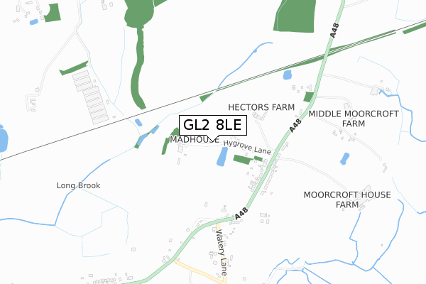 GL2 8LE map - small scale - OS Open Zoomstack (Ordnance Survey)