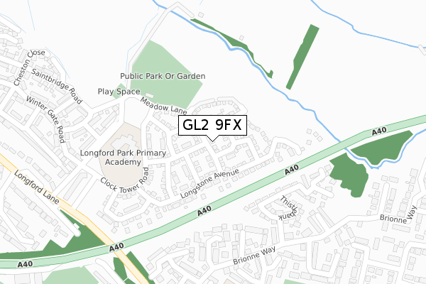 GL2 9FX map - large scale - OS Open Zoomstack (Ordnance Survey)