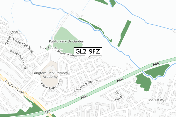 GL2 9FZ map - large scale - OS Open Zoomstack (Ordnance Survey)