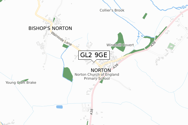 GL2 9GE map - small scale - OS Open Zoomstack (Ordnance Survey)