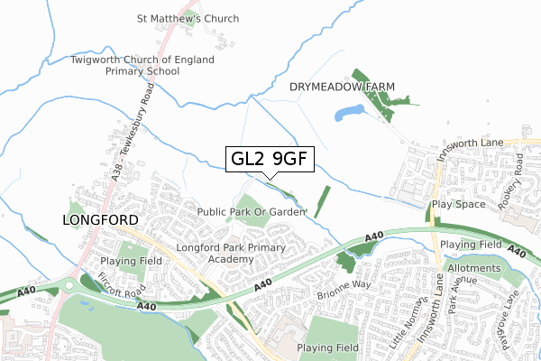 GL2 9GF map - small scale - OS Open Zoomstack (Ordnance Survey)