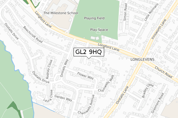 GL2 9HQ map - large scale - OS Open Zoomstack (Ordnance Survey)
