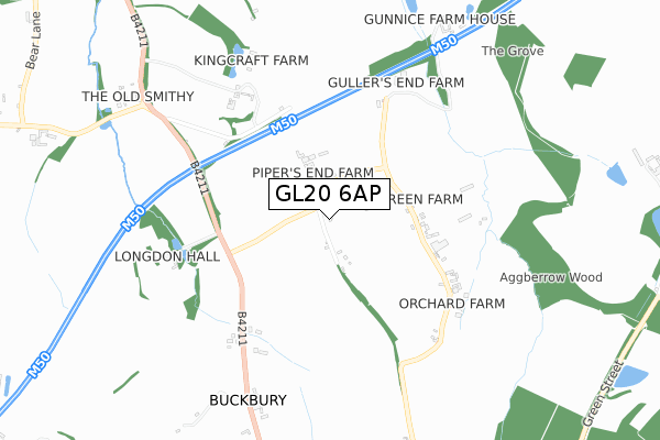 GL20 6AP map - small scale - OS Open Zoomstack (Ordnance Survey)