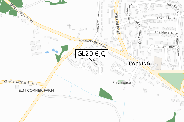 GL20 6JQ map - large scale - OS Open Zoomstack (Ordnance Survey)