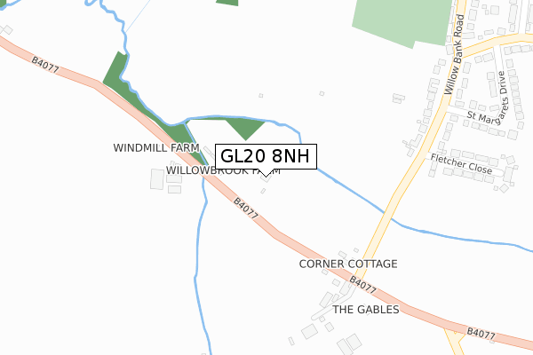 GL20 8NH map - large scale - OS Open Zoomstack (Ordnance Survey)