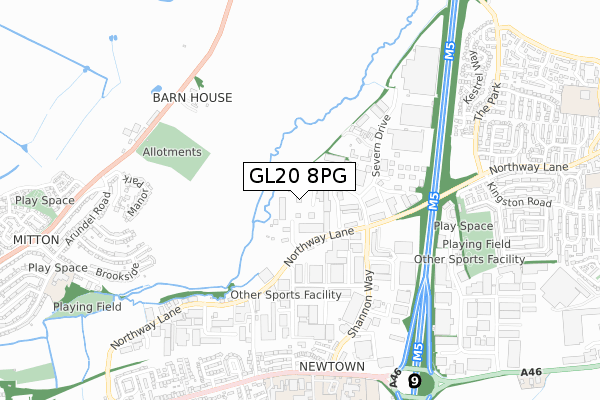 GL20 8PG map - small scale - OS Open Zoomstack (Ordnance Survey) GL20 8PG map - small scale - OS Open Zoomstack (Ordnance Survey)