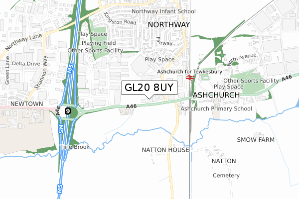 GL20 8UY map - small scale - OS Open Zoomstack (Ordnance Survey) GL20 8UY map - small scale - OS Open Zoomstack (Ordnance Survey)