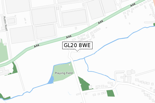 GL20 8WE map - large scale - OS Open Zoomstack (Ordnance Survey)