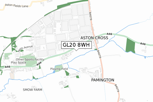 GL20 8WH map - small scale - OS Open Zoomstack (Ordnance Survey)