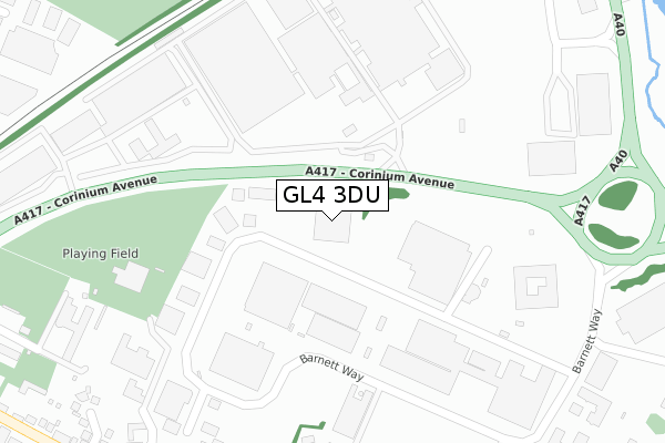 GL4 3DU map - large scale - OS Open Zoomstack (Ordnance Survey)