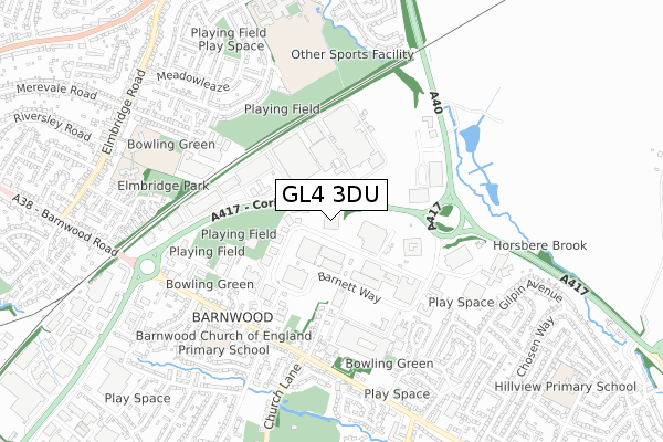 GL4 3DU map - small scale - OS Open Zoomstack (Ordnance Survey) GL4 3DU map - small scale - OS Open Zoomstack (Ordnance Survey)
