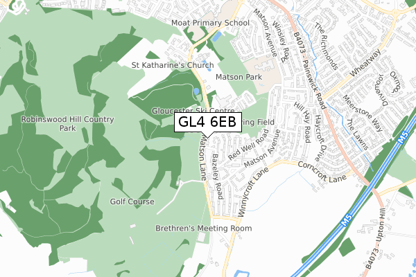 GL4 6EB map - small scale - OS Open Zoomstack (Ordnance Survey)