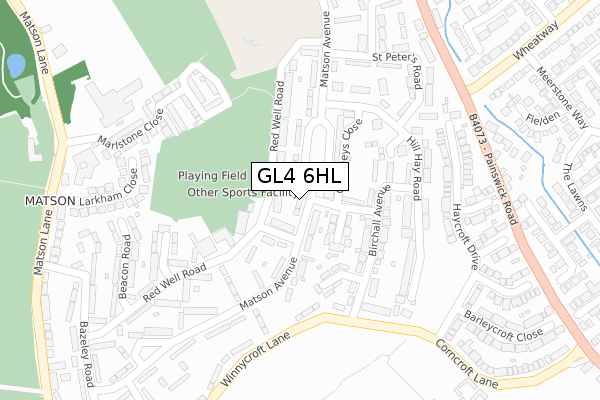 GL4 6HL map - large scale - OS Open Zoomstack (Ordnance Survey)