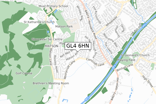 GL4 6HN map - small scale - OS Open Zoomstack (Ordnance Survey)