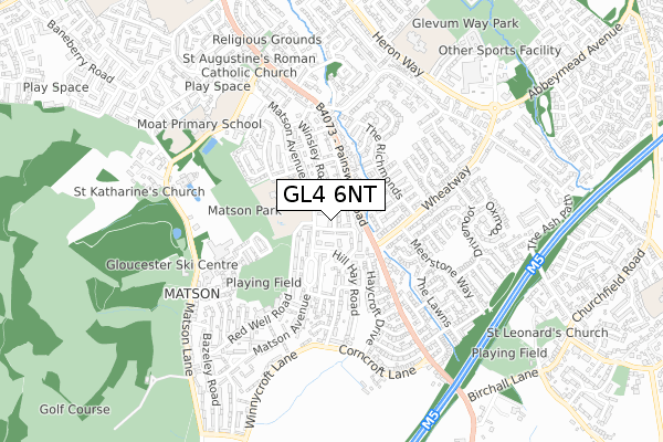 GL4 6NT map - small scale - OS Open Zoomstack (Ordnance Survey)