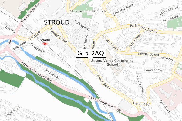 GL5 2AQ map - large scale - OS Open Zoomstack (Ordnance Survey) GL5 2AQ map - large scale - OS Open Zoomstack (Ordnance Survey)