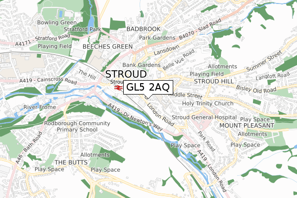 GL5 2AQ map - small scale - OS Open Zoomstack (Ordnance Survey) GL5 2AQ map - small scale - OS Open Zoomstack (Ordnance Survey)