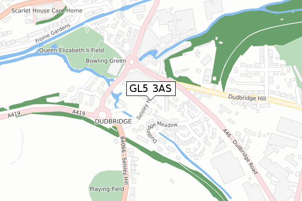 GL5 3AS map - large scale - OS Open Zoomstack (Ordnance Survey)