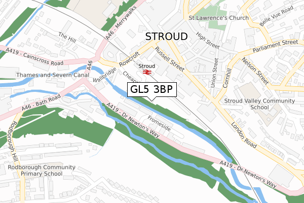 GL5 3BP map - large scale - OS Open Zoomstack (Ordnance Survey)