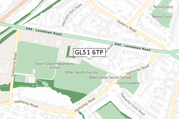 GL51 6TP map - large scale - OS Open Zoomstack (Ordnance Survey)