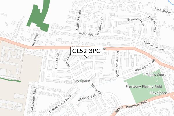 GL52 3PG map - large scale - OS Open Zoomstack (Ordnance Survey)