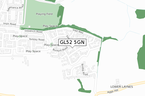 GL52 5GN map - large scale - OS Open Zoomstack (Ordnance Survey) GL52 5GN map - large scale - OS Open Zoomstack (Ordnance Survey)