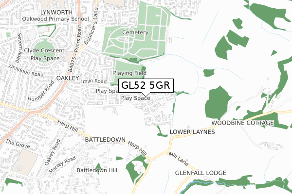 GL52 5GR map - small scale - OS Open Zoomstack (Ordnance Survey) GL52 5GR map - small scale - OS Open Zoomstack (Ordnance Survey)