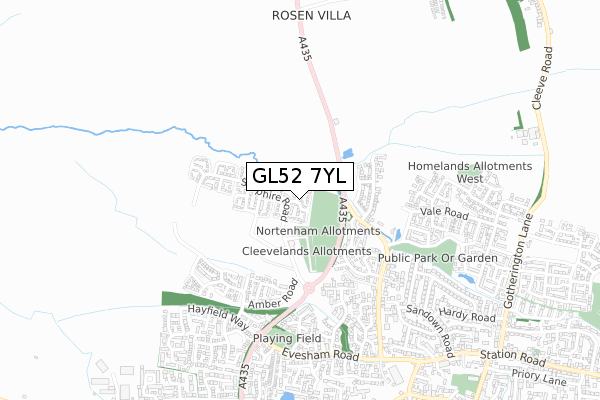GL52 7YL map - small scale - OS Open Zoomstack (Ordnance Survey) GL52 7YL map - small scale - OS Open Zoomstack (Ordnance Survey)