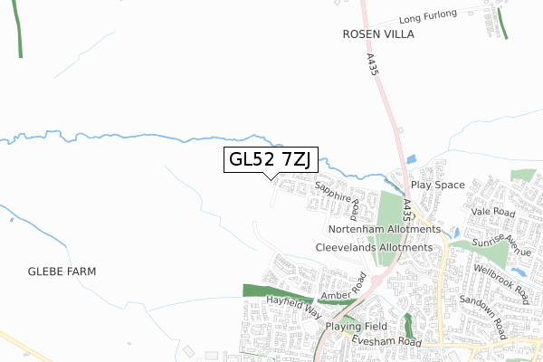 GL52 7ZJ map - small scale - OS Open Zoomstack (Ordnance Survey) GL52 7ZJ map - small scale - OS Open Zoomstack (Ordnance Survey)