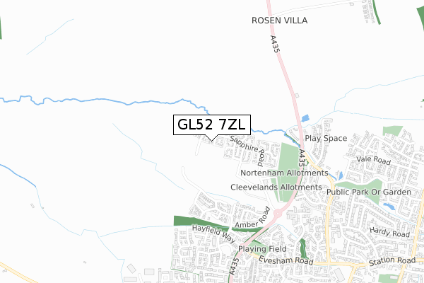 GL52 7ZL map - small scale - OS Open Zoomstack (Ordnance Survey) GL52 7ZL map - small scale - OS Open Zoomstack (Ordnance Survey)