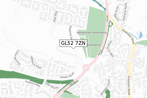 GL52 7ZN map - large scale - OS Open Zoomstack (Ordnance Survey)