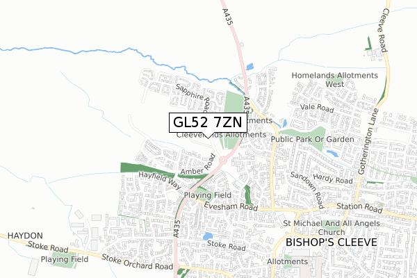 GL52 7ZN map - small scale - OS Open Zoomstack (Ordnance Survey) GL52 7ZN map - small scale - OS Open Zoomstack (Ordnance Survey)