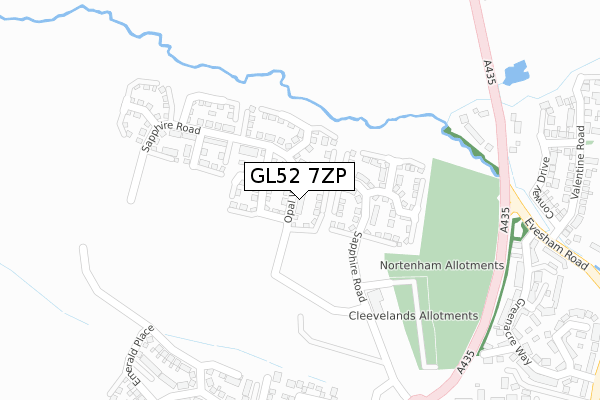 GL52 7ZP map - large scale - OS Open Zoomstack (Ordnance Survey)