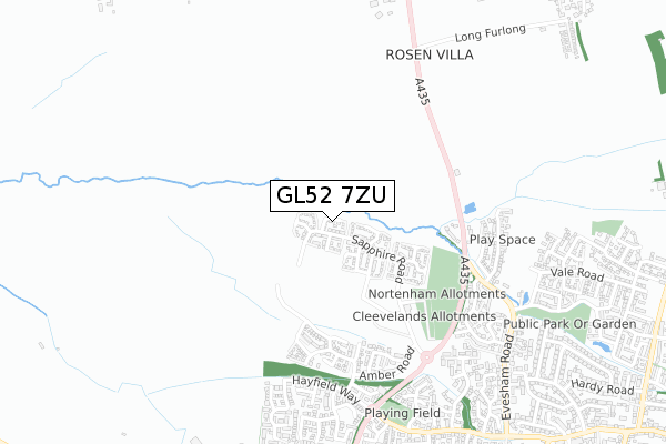 GL52 7ZU map - small scale - OS Open Zoomstack (Ordnance Survey) GL52 7ZU map - small scale - OS Open Zoomstack (Ordnance Survey)